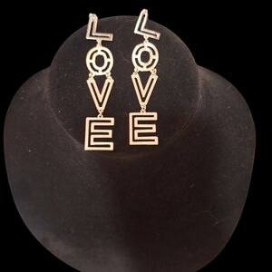 Silver LOVE Drop Earrings
